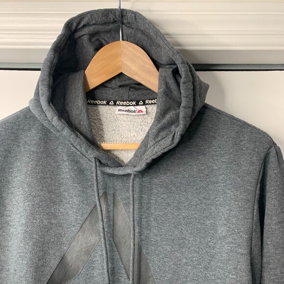Reebok Men’s Grey Fleece-Lined Hoodie – Size Large - Picture 4 of 15